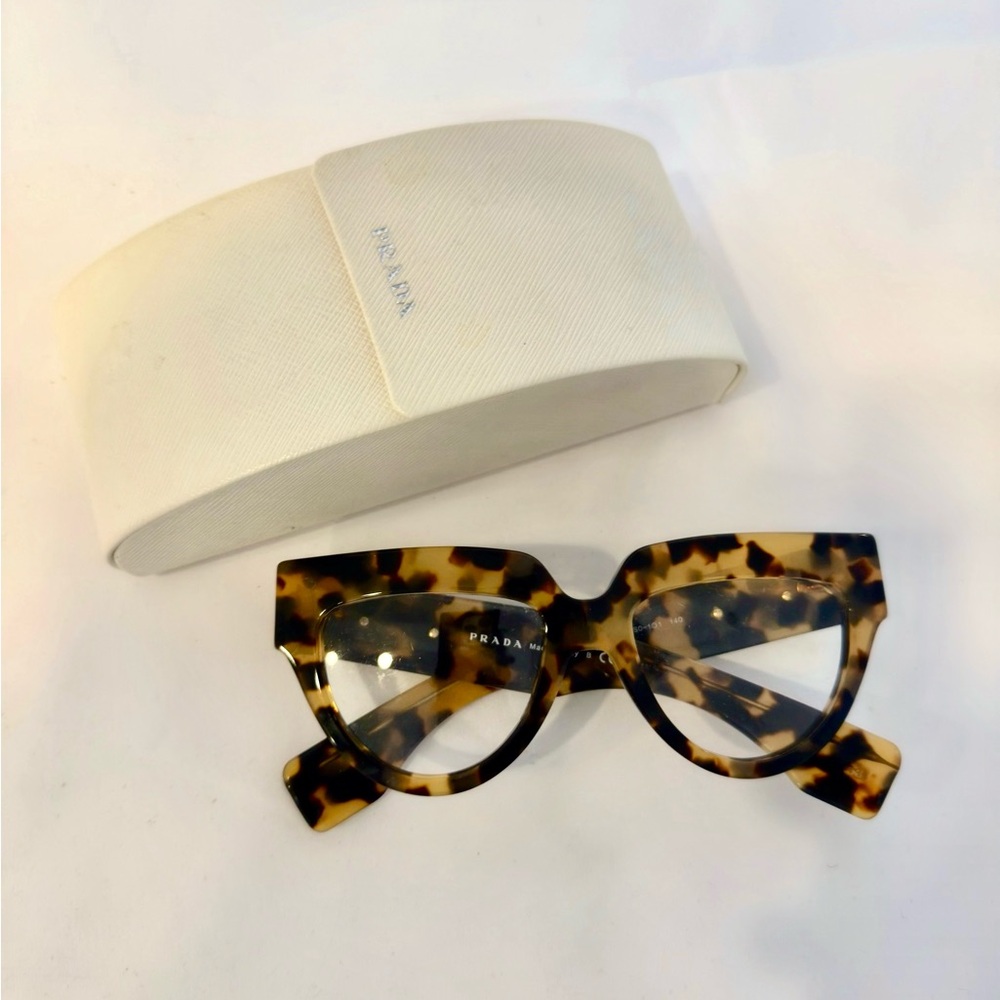 Prada Tortoise Cat-Eye Glasses in Brown and Black